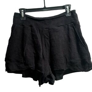 Torrid Cotton Shorts, Black, textured. See measurements for‎ sizing